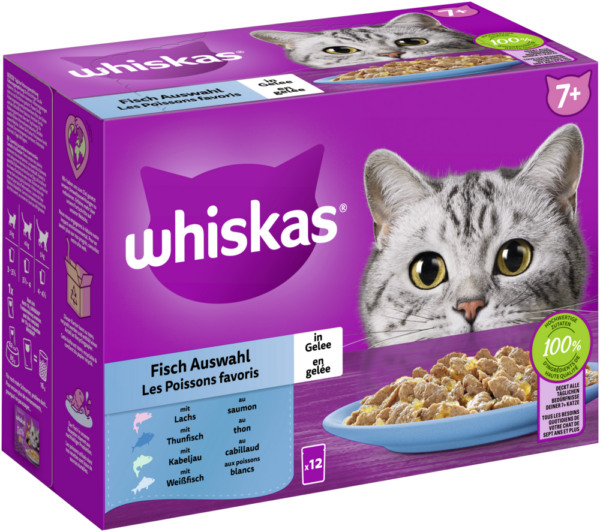 Whiskas 7+ Fisch Auswahl Gelee 12x85gP