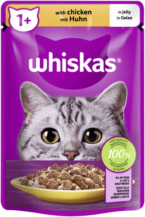 Whiskas 1+ mit Huhn in Gelee 85gP