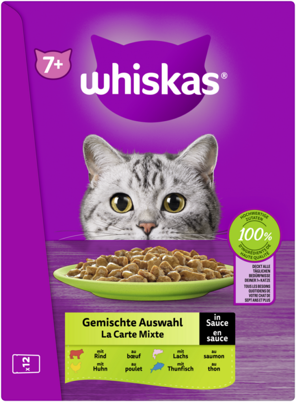 Whiskas 7+ Gemischt Auswahl Sauce 12x85gP