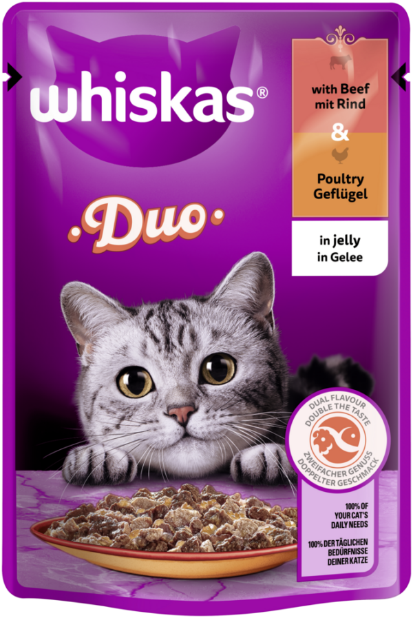 Whiskas Duo mit Rind+Geflügel in Gelee 85gP