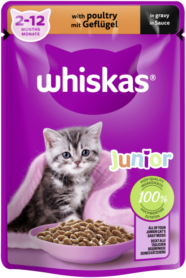 Whiskas Junior mit Geflügel in Sauce 85gP