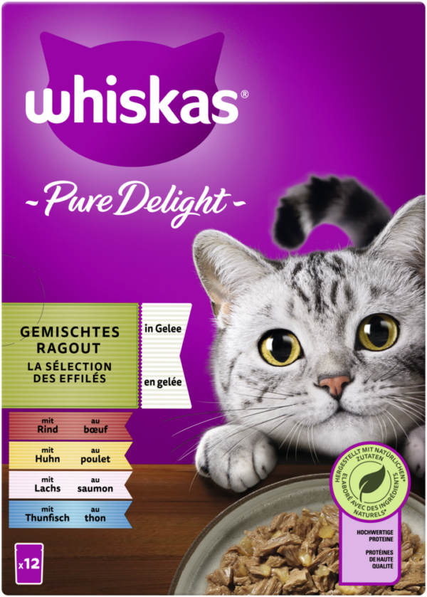 Whiskas Pure Del. Gem. Rag Gelee 12x85gP