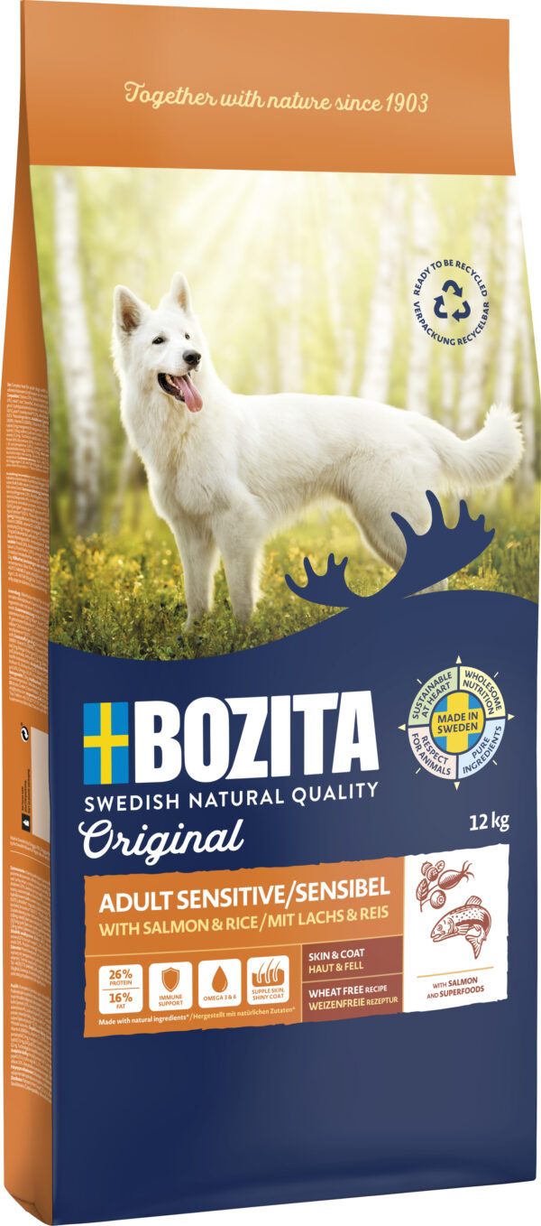 Bozita Dog Original Adult Sensitive Skin + Coat 12kg